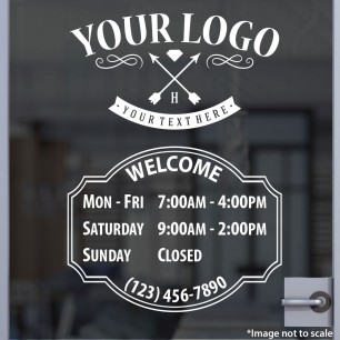 Open Hours With Logo Style 04